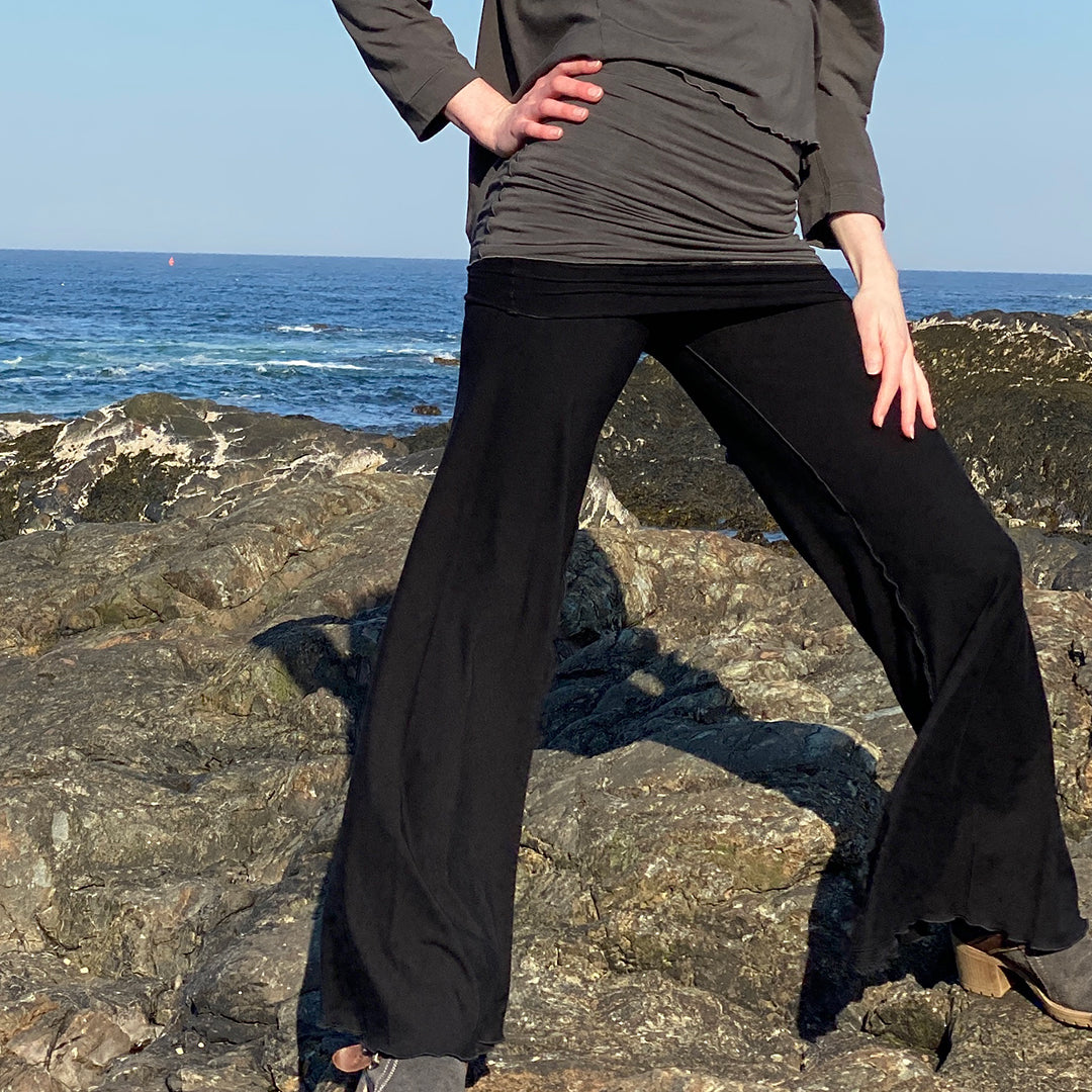 swirlsuit wide leg jumpsuit in black