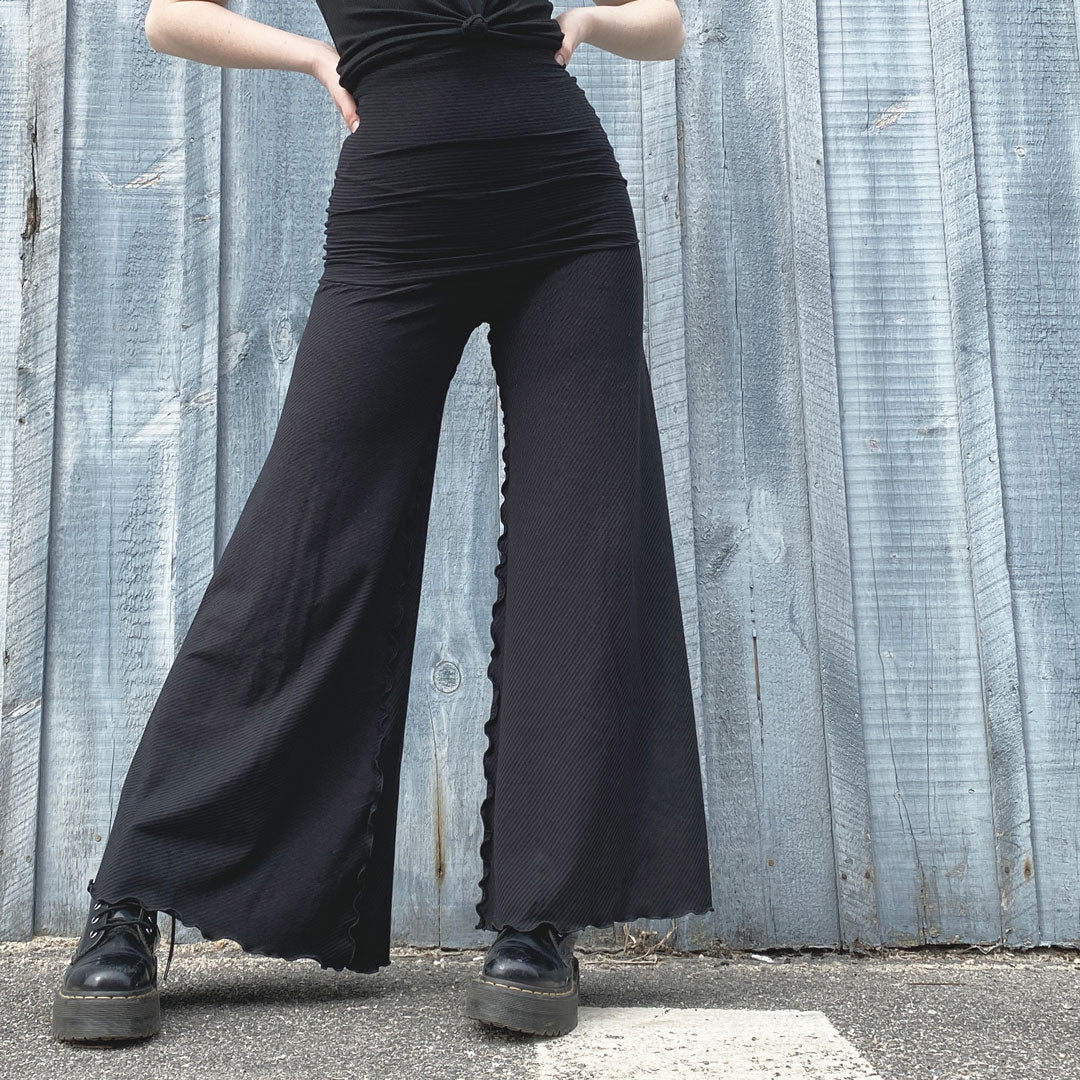 swirlsuit wide leg jumpsuit in subtle black