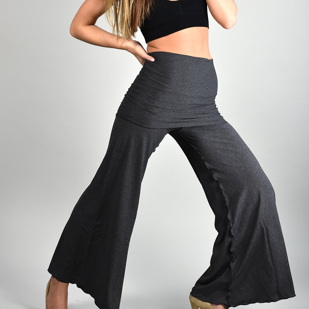 swirlsuit wide leg jumpsuit in charcoal
