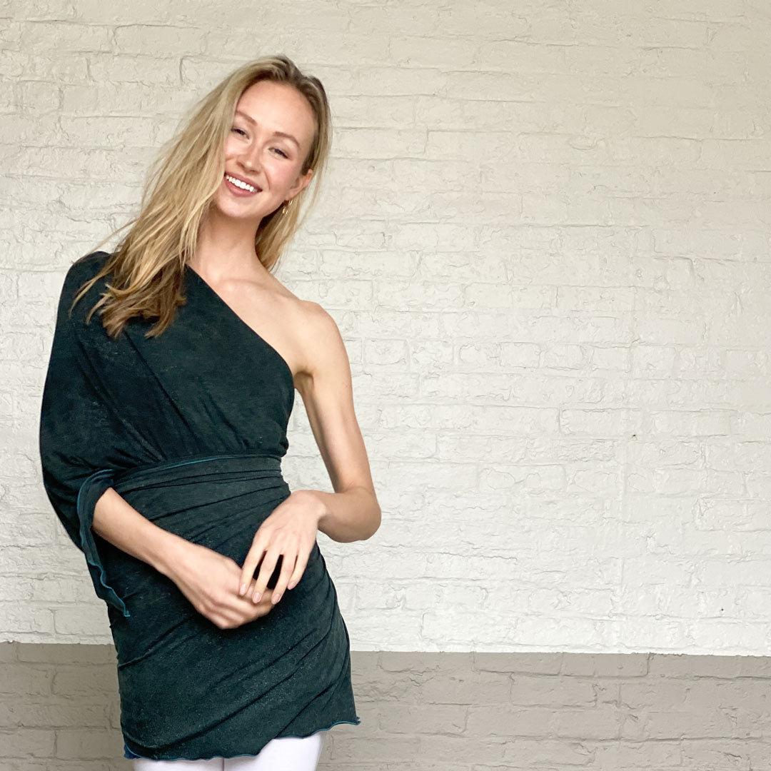 shawl in blue mineral