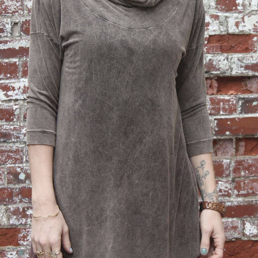 lotus cowl tunic in mineral