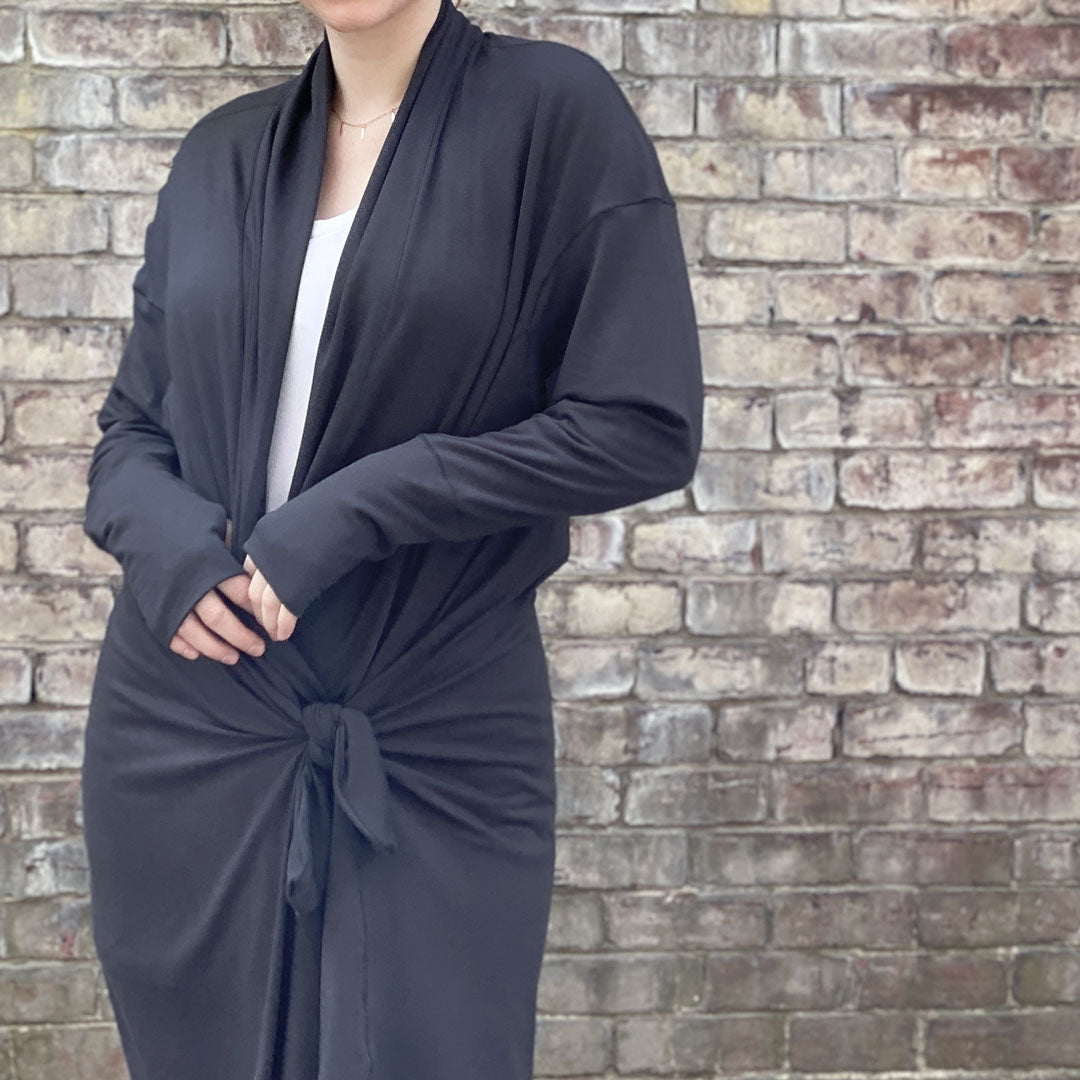 coco blazer in carbon + vital vneck in white