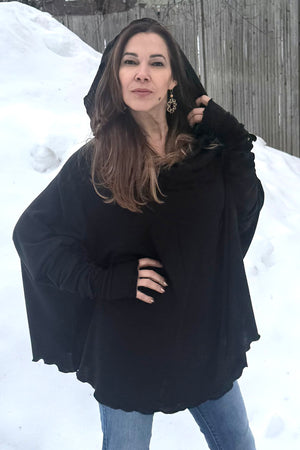 WOOL MOUNTAIN cowl neck tunic