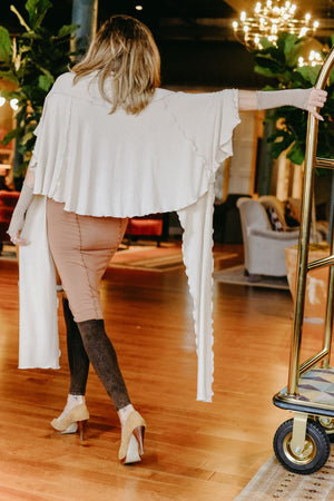 cedar pencil skirt with heaven shimmer girl wrap and champagne shimmer aria sleeves