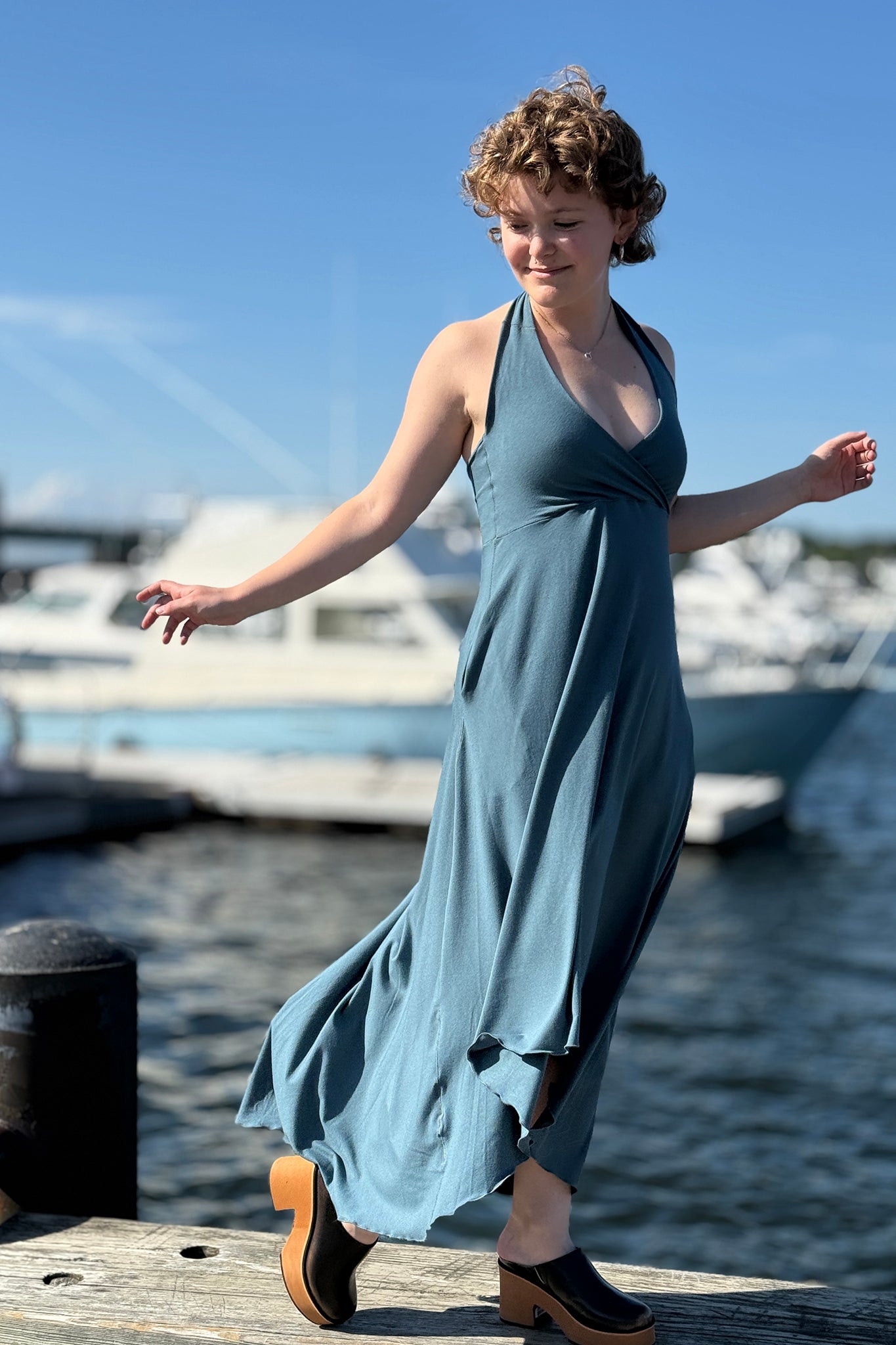 HARMONY vneck halter dress – SUGER