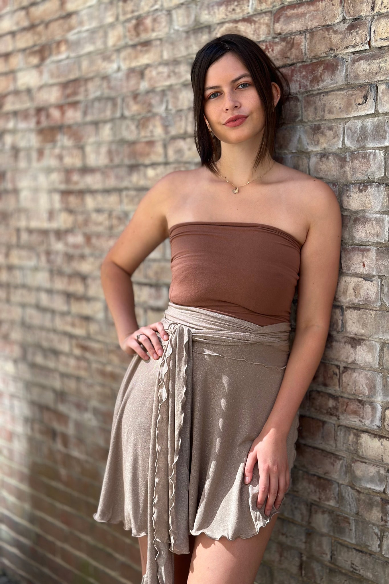 cedar pinup with champagne shimmer girly wrap