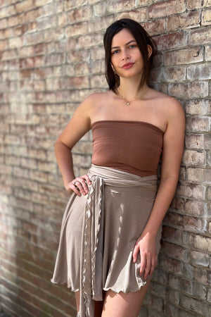 cedar pinup with champagne shimmer girly wrap