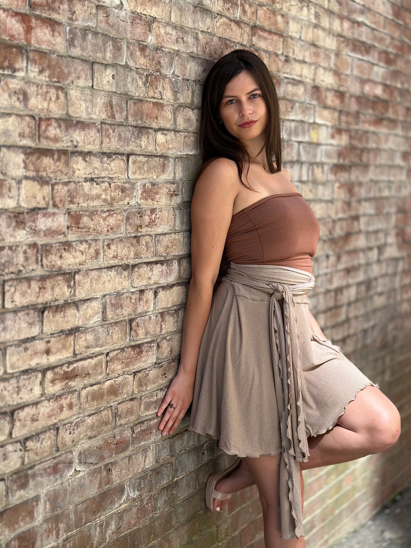 cedar pinup with champagne shimmer girly wrap