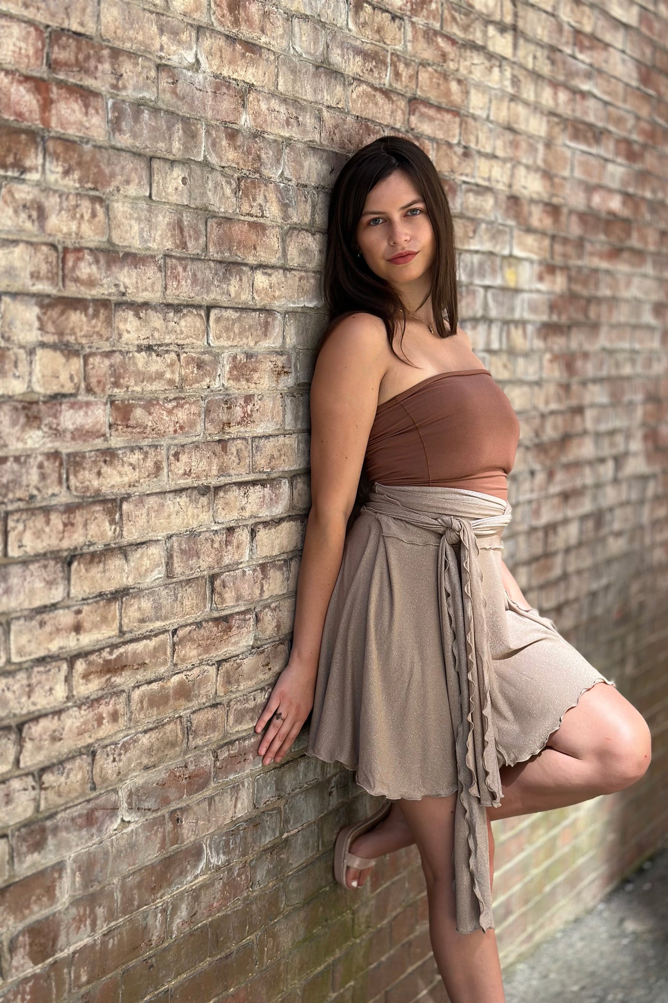 cedar pinup with champagne shimmer girly wrap