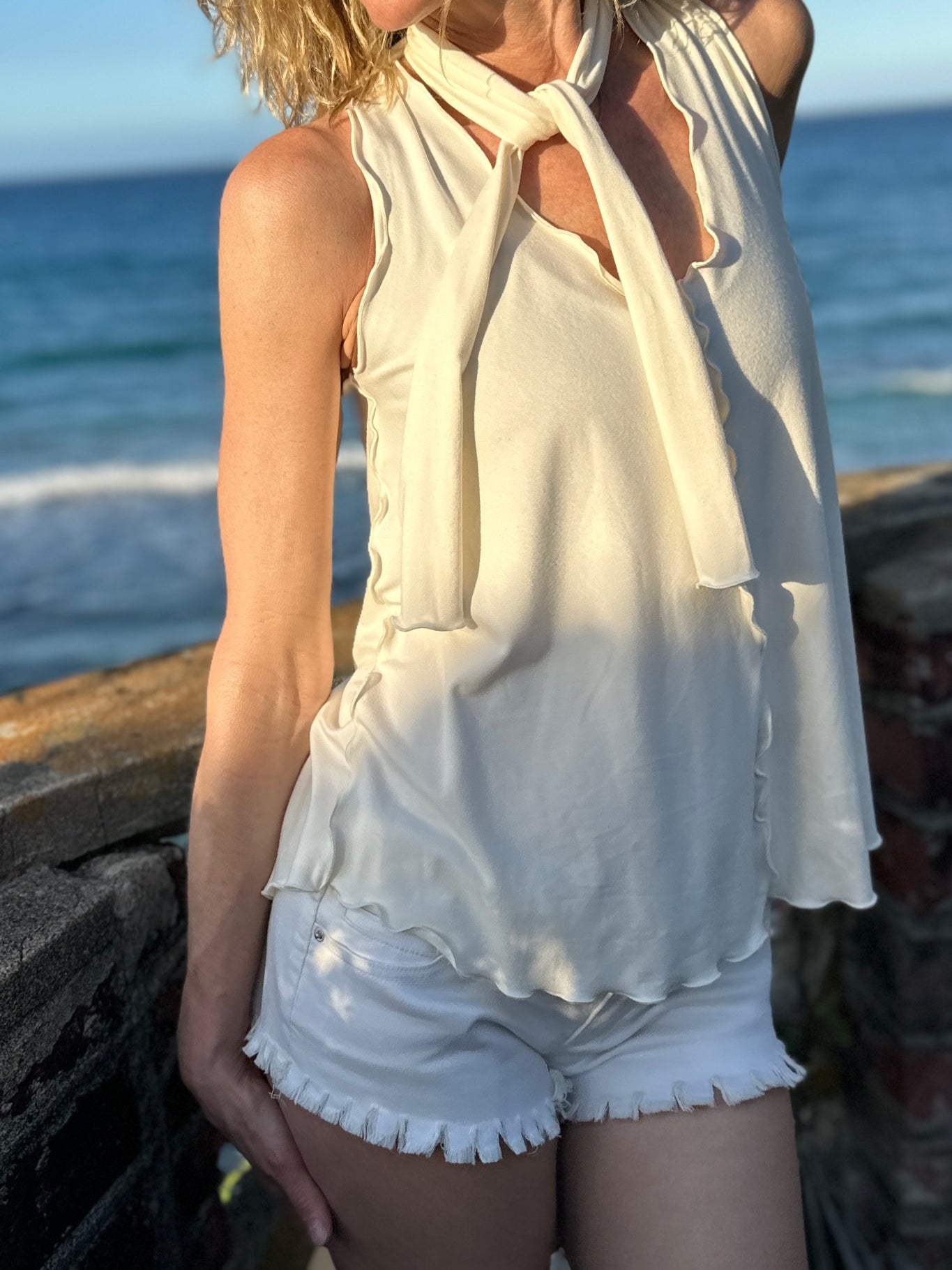 honey tank top in milk