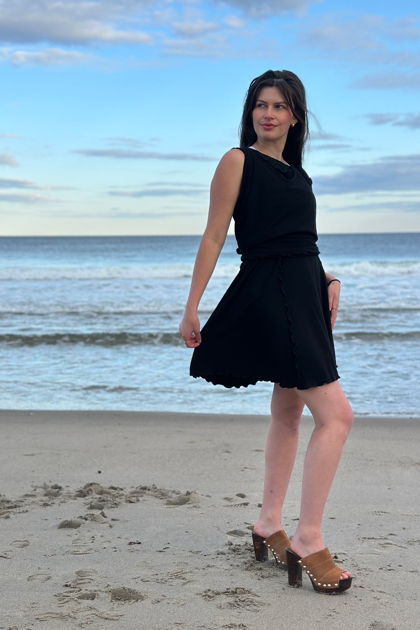 angelrox® dahlin' dress in black tied in the back 