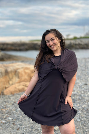 angelrox® dahlin' dress in carbon tied in front