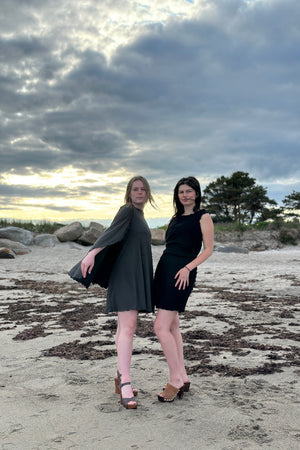 angelrox® dahlin' dress on two models in fir + black 