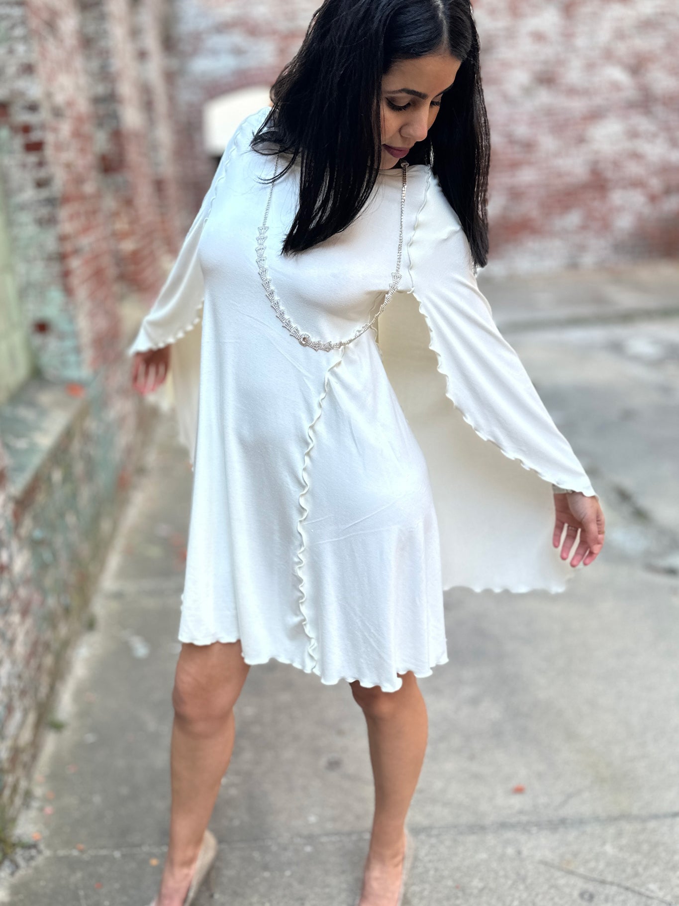 angelrox® dahlin' dress in milk