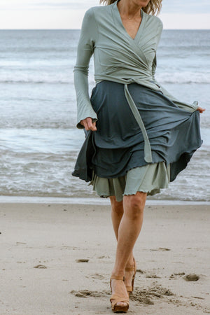 suger® rappa jacket in glass paired with ocean + glass dancer