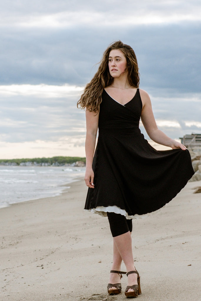 angelrox® dancer reversible dress in black + milk
