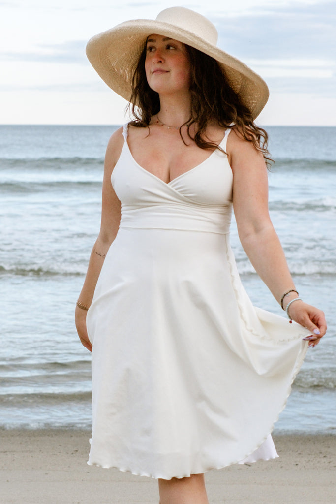 angelrox® dancer reversible dress in white + milk