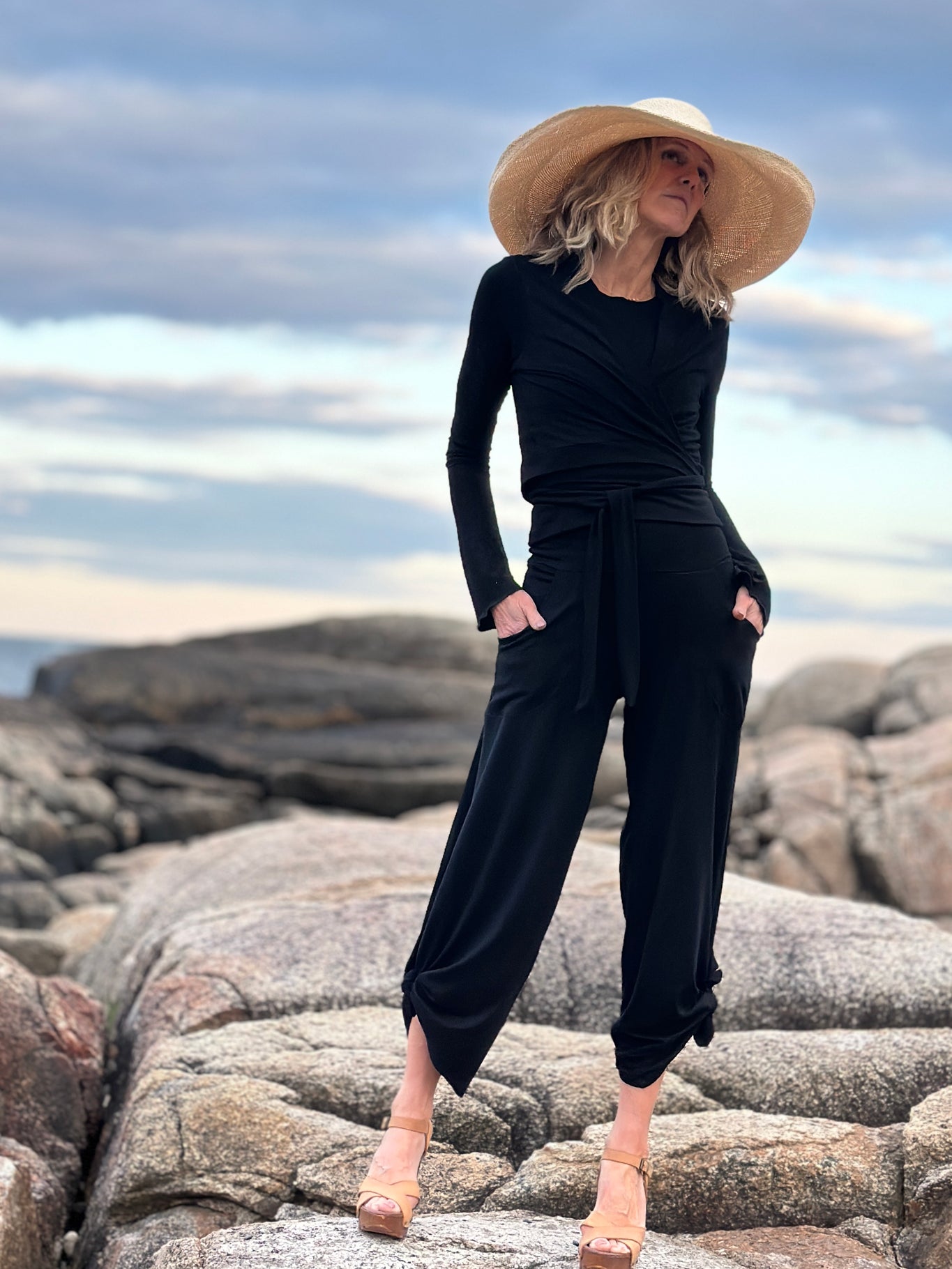 suger® rappa jacket in black styled over black hug + black harlow