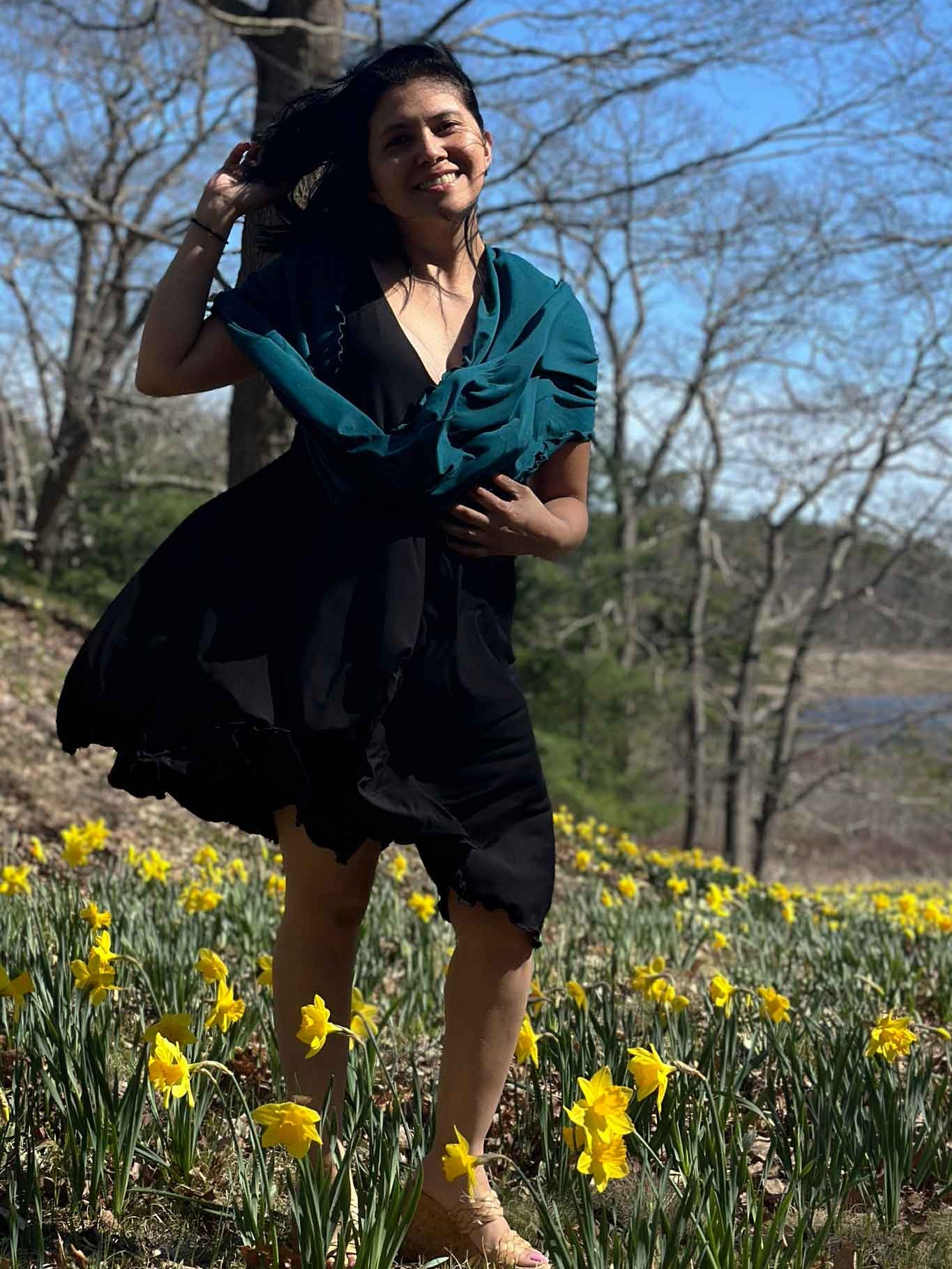 angelrox® dixie dress in tissue black and loop in tissue cove