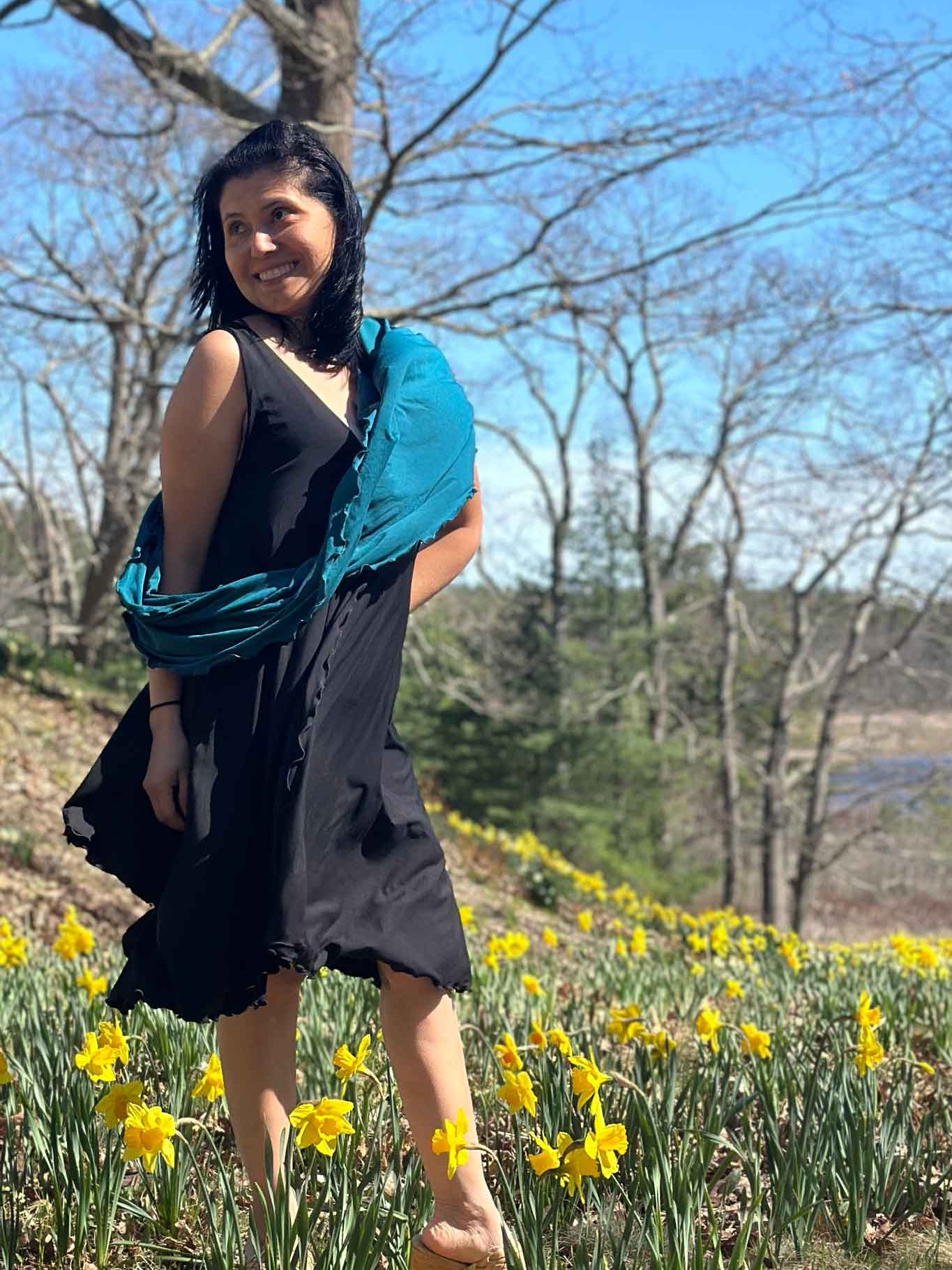 angelrox® dixie dress in tissue black and loop in tissue cove