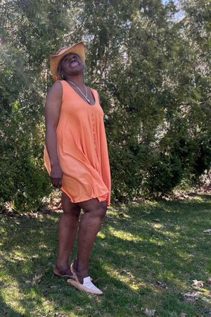 angelrox® dixie dress in tissue peach