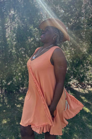 angelrox® dixie dress in tissue peach