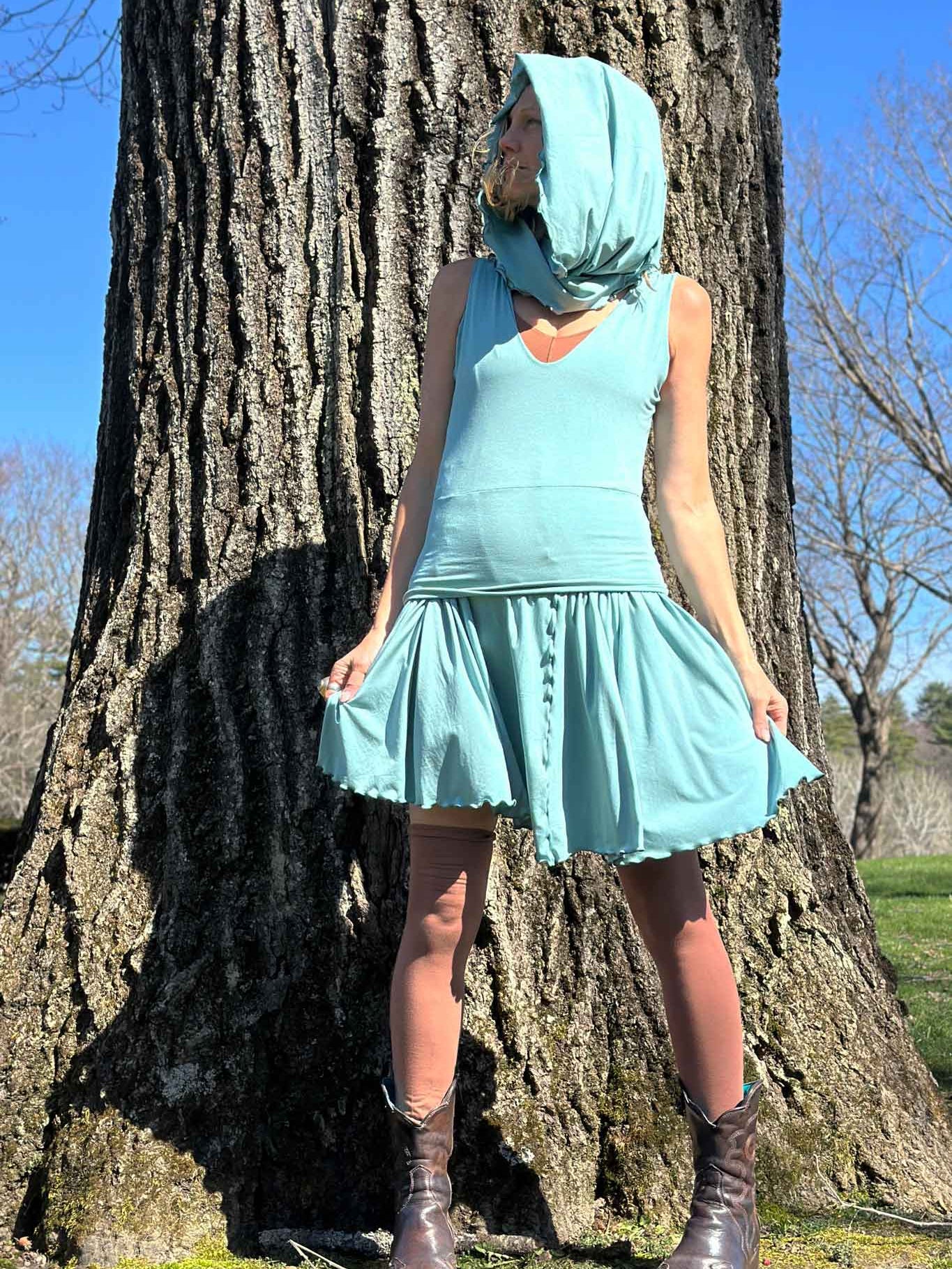 angelrox® dixie dress in tissue sky