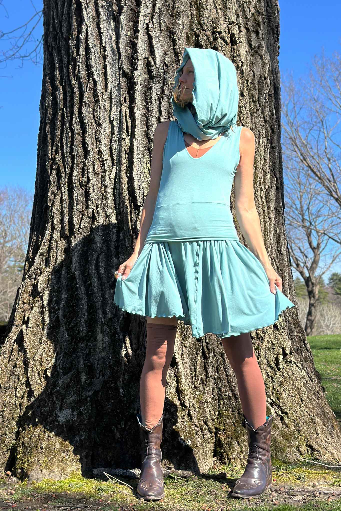 angelrox® dixie dress in tissue sky