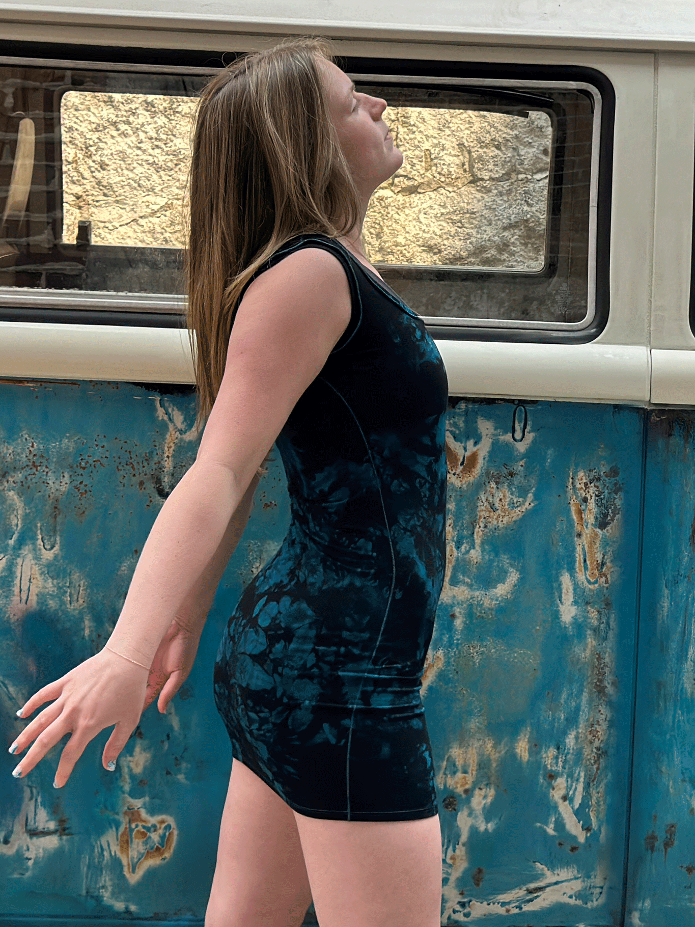 wifey mini dress in blue crush