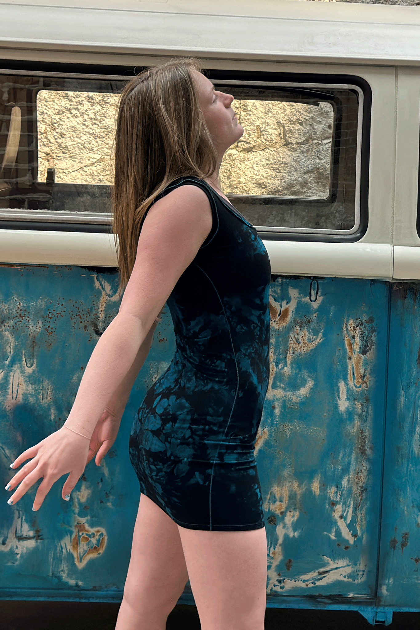 wifey mini dress in blue crush