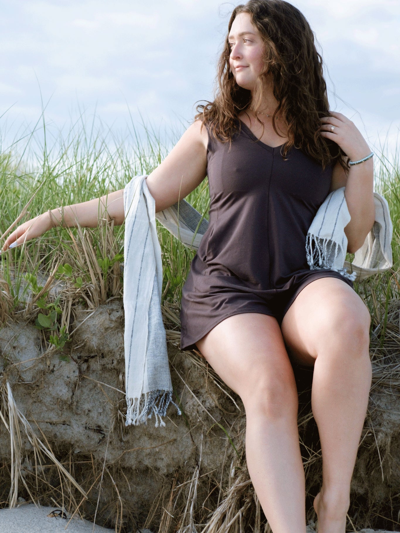 sprout romper in carbon 