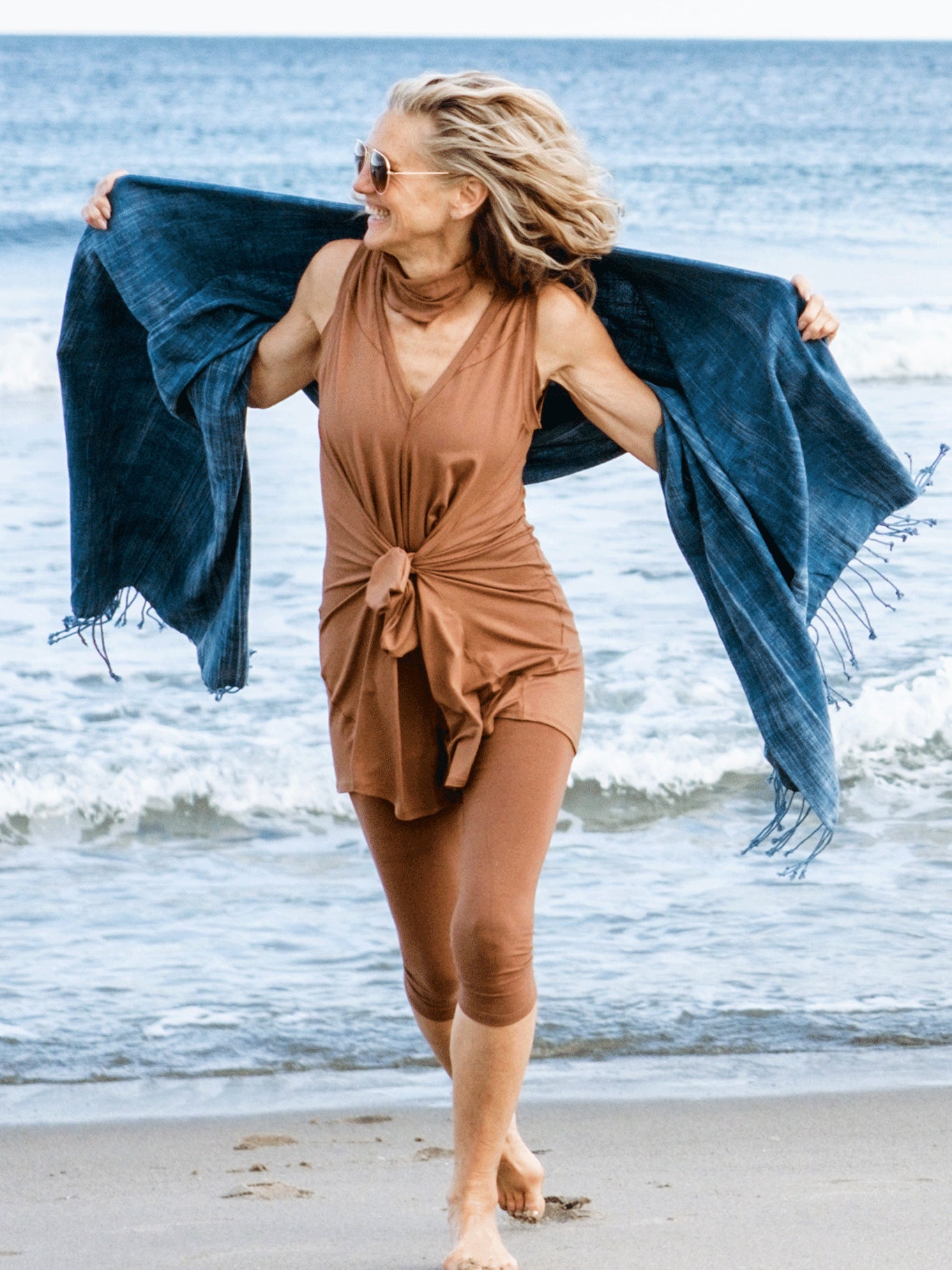 suger® sprout in cedar + sun blessed cotton shawl 