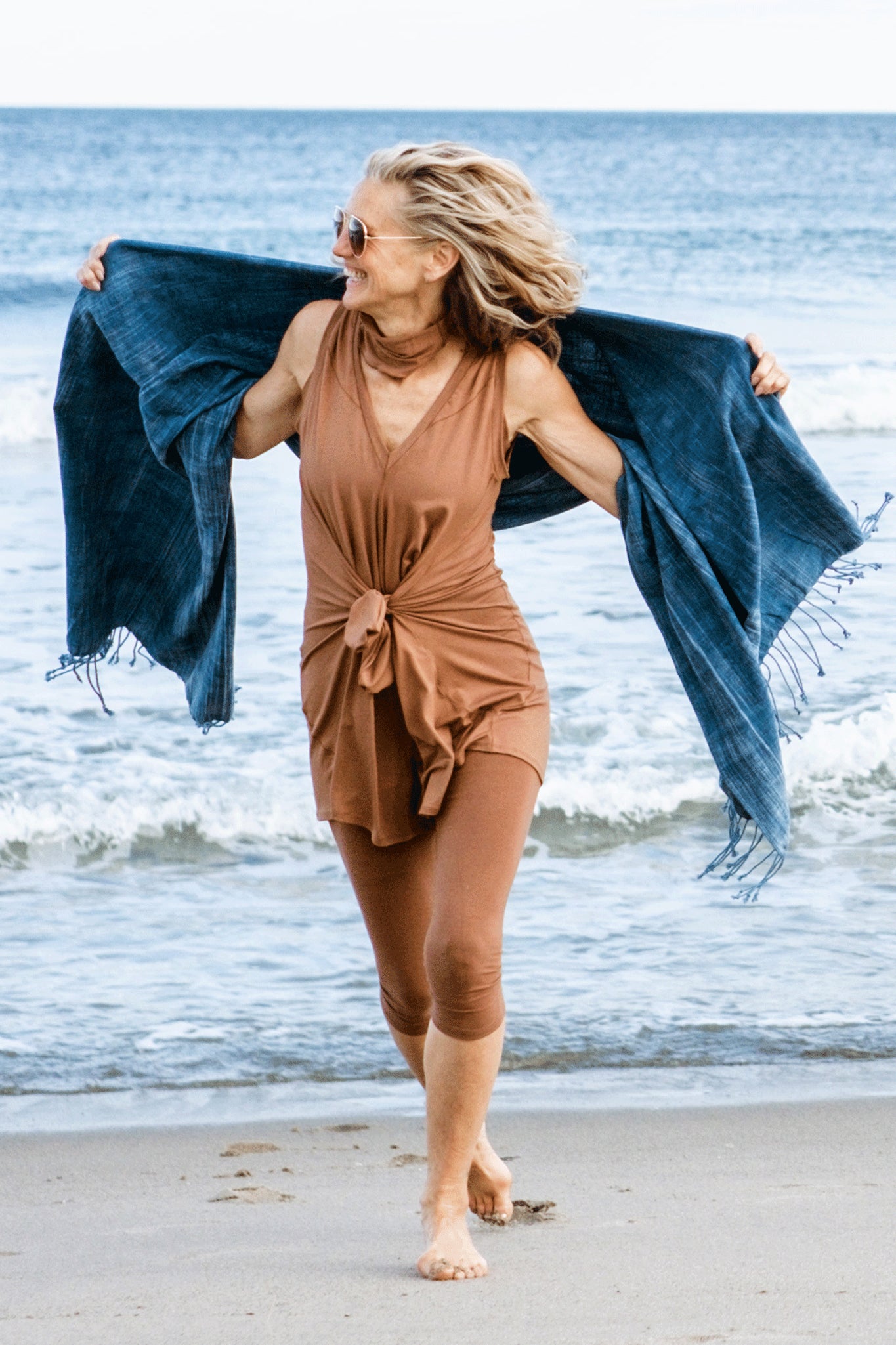 suger® sprout in cedar + sun blessed cotton shawl 