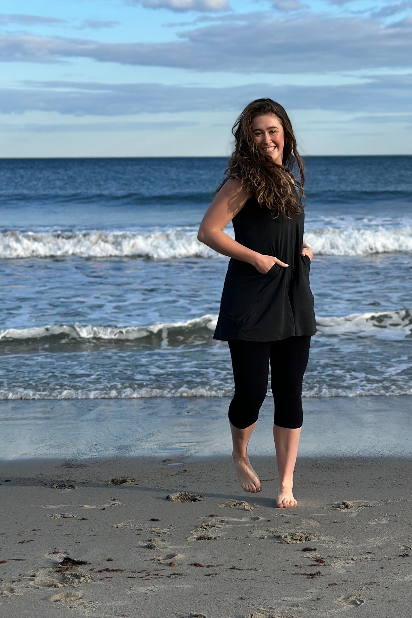 suger® sprout in lava with black capri layered under