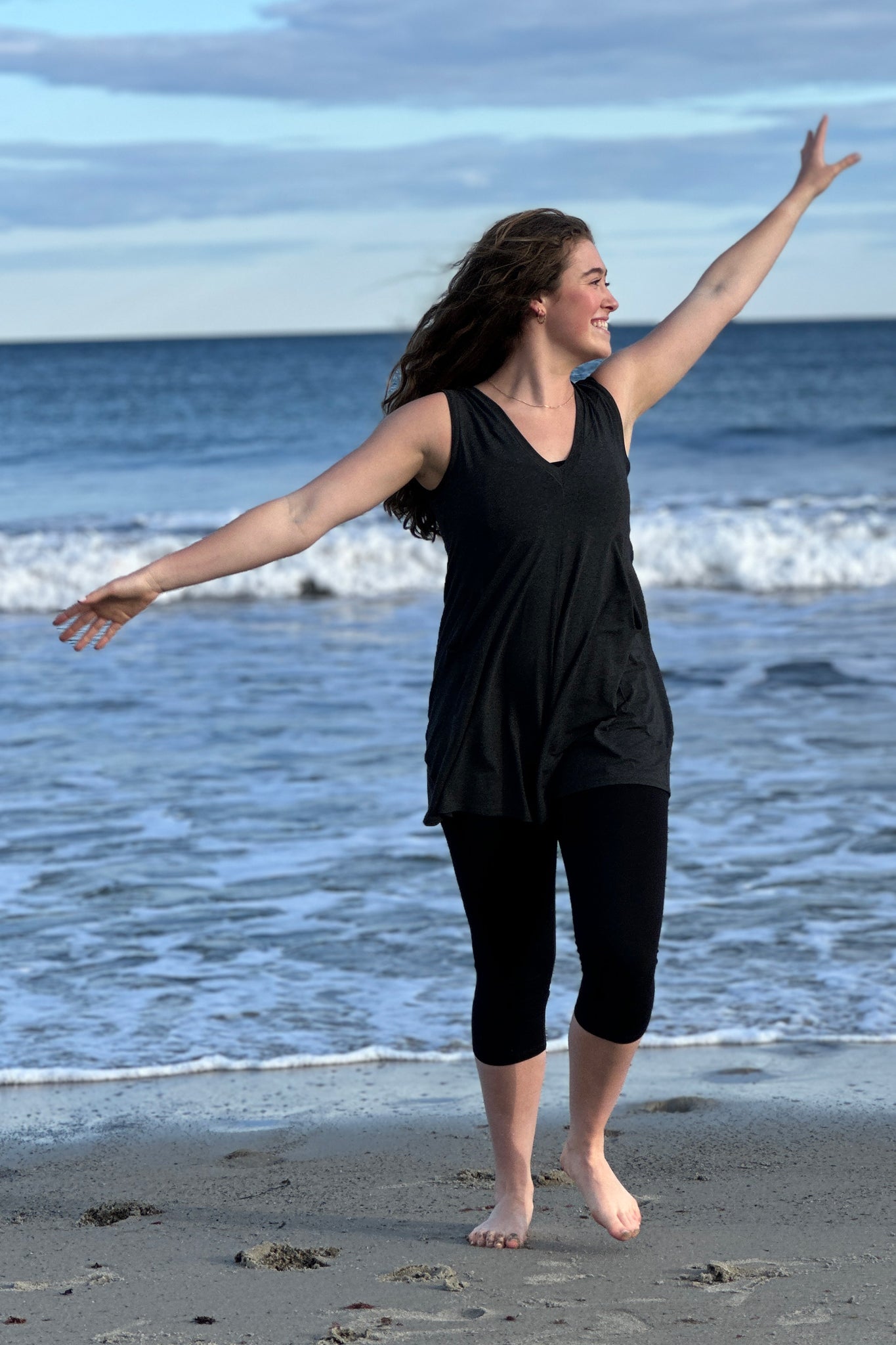 suger® sprout romper in lava + black capri