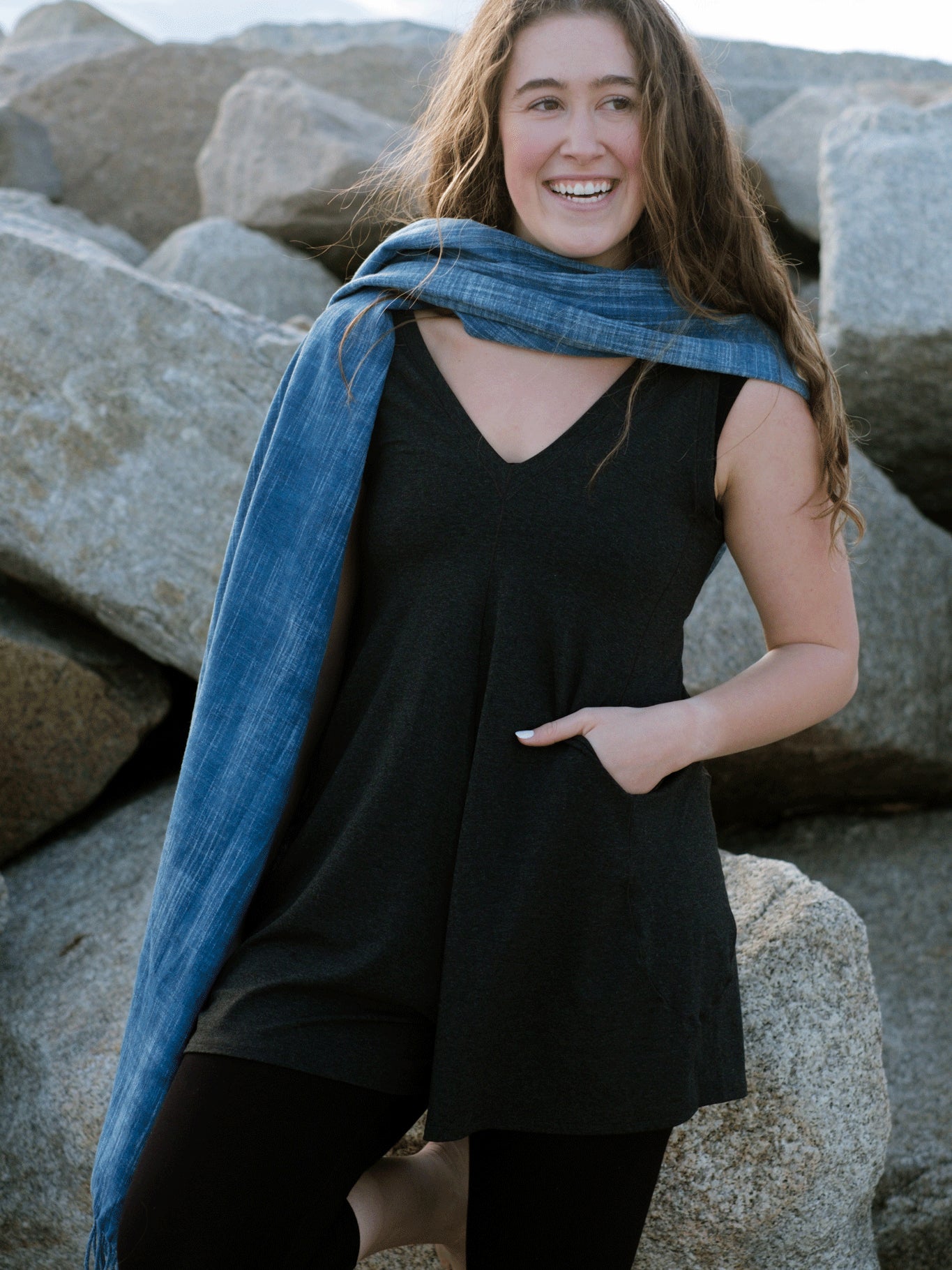 suger® sprout in lava + black capri layered under