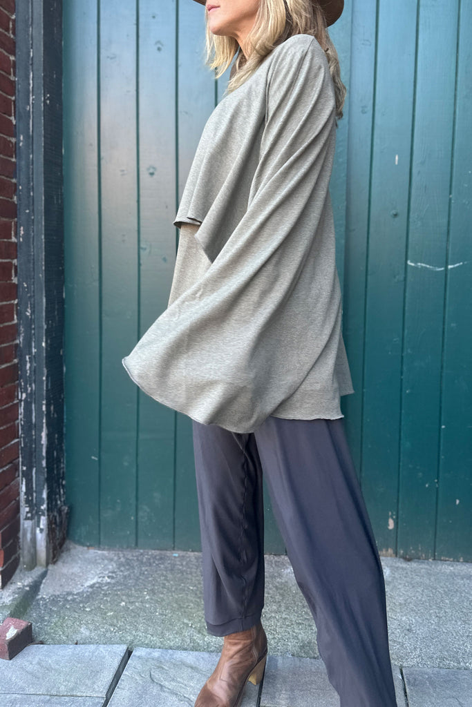 mantra is sage heather with bloom pant in dusk bamboo