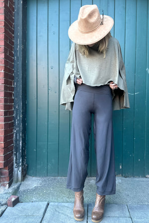 mantra is sage heather with bloom pant in dusk bamboo