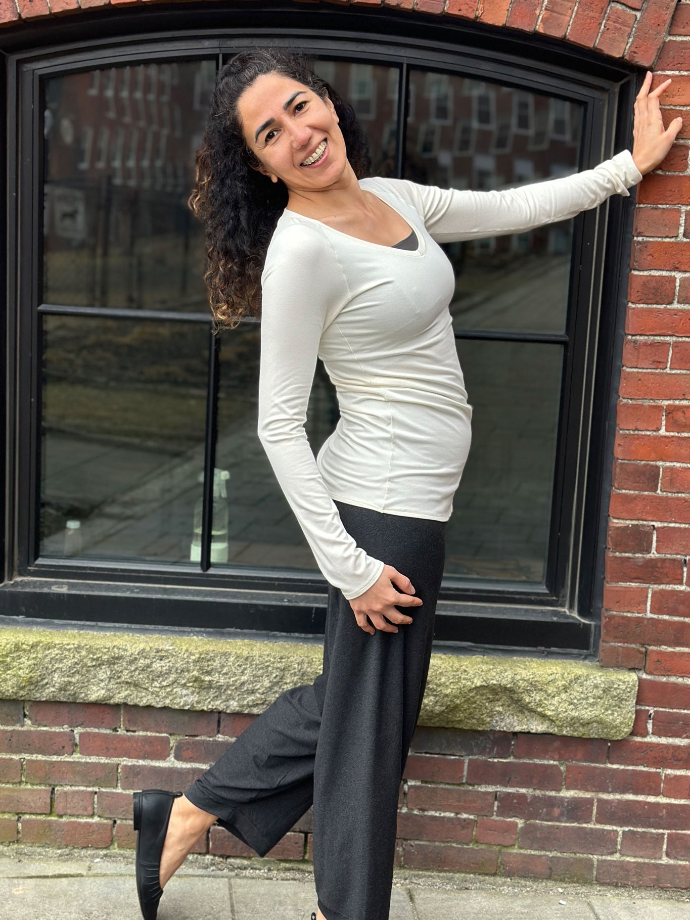 bloom in lava with milk vneck