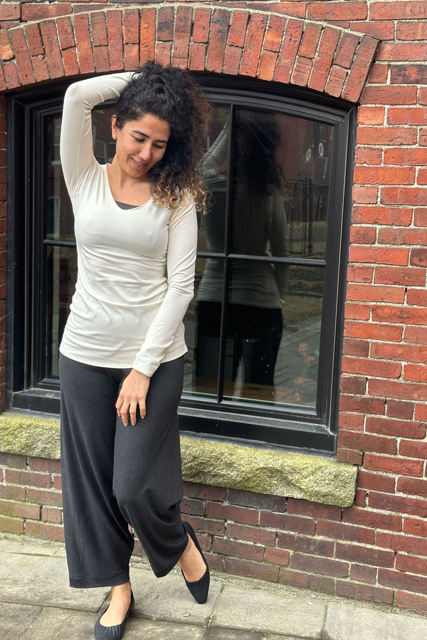 lava bloom with milk vneck