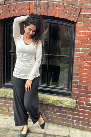 lava bloom with milk vneck