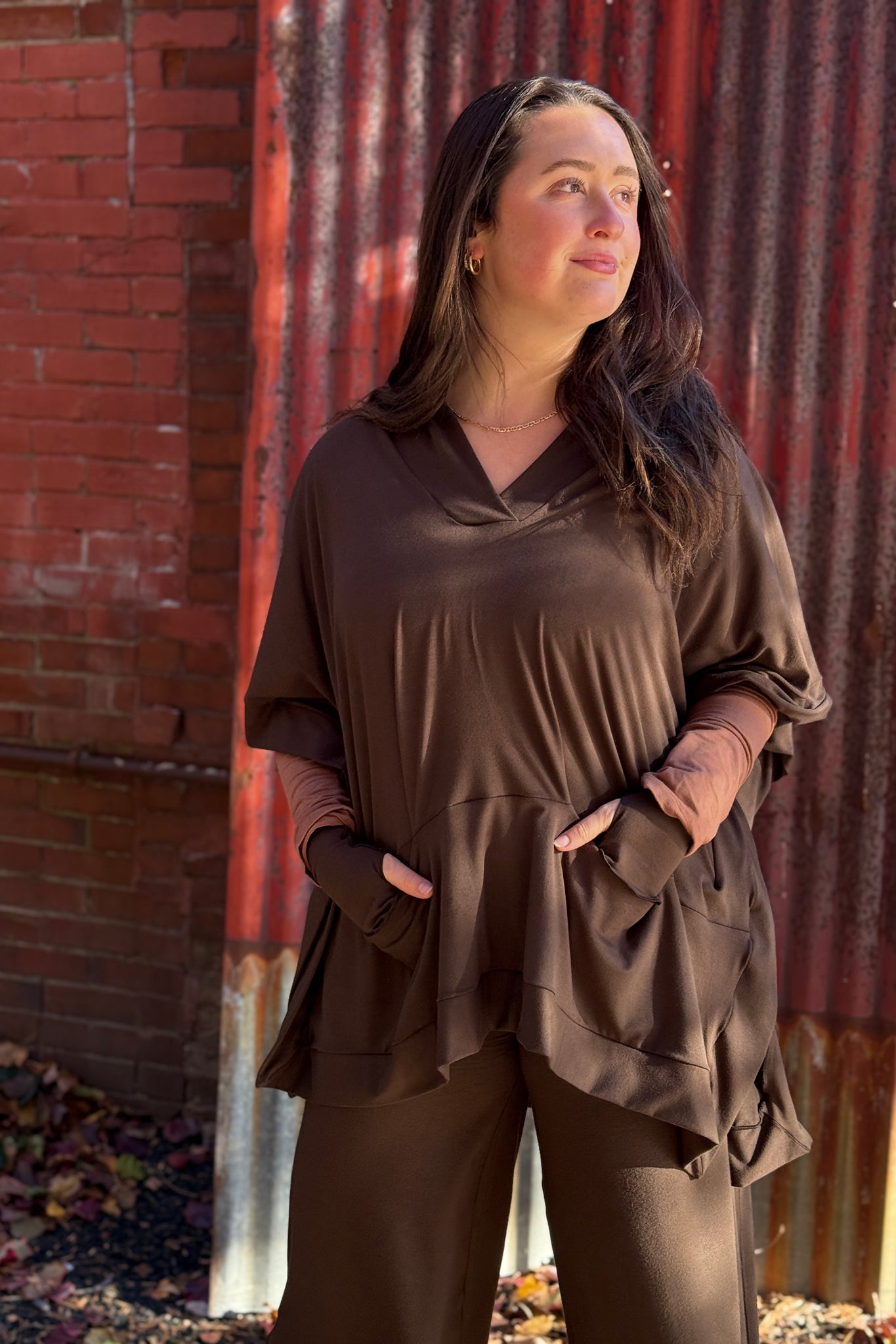 sable bamboo frida top with matching harlow pant