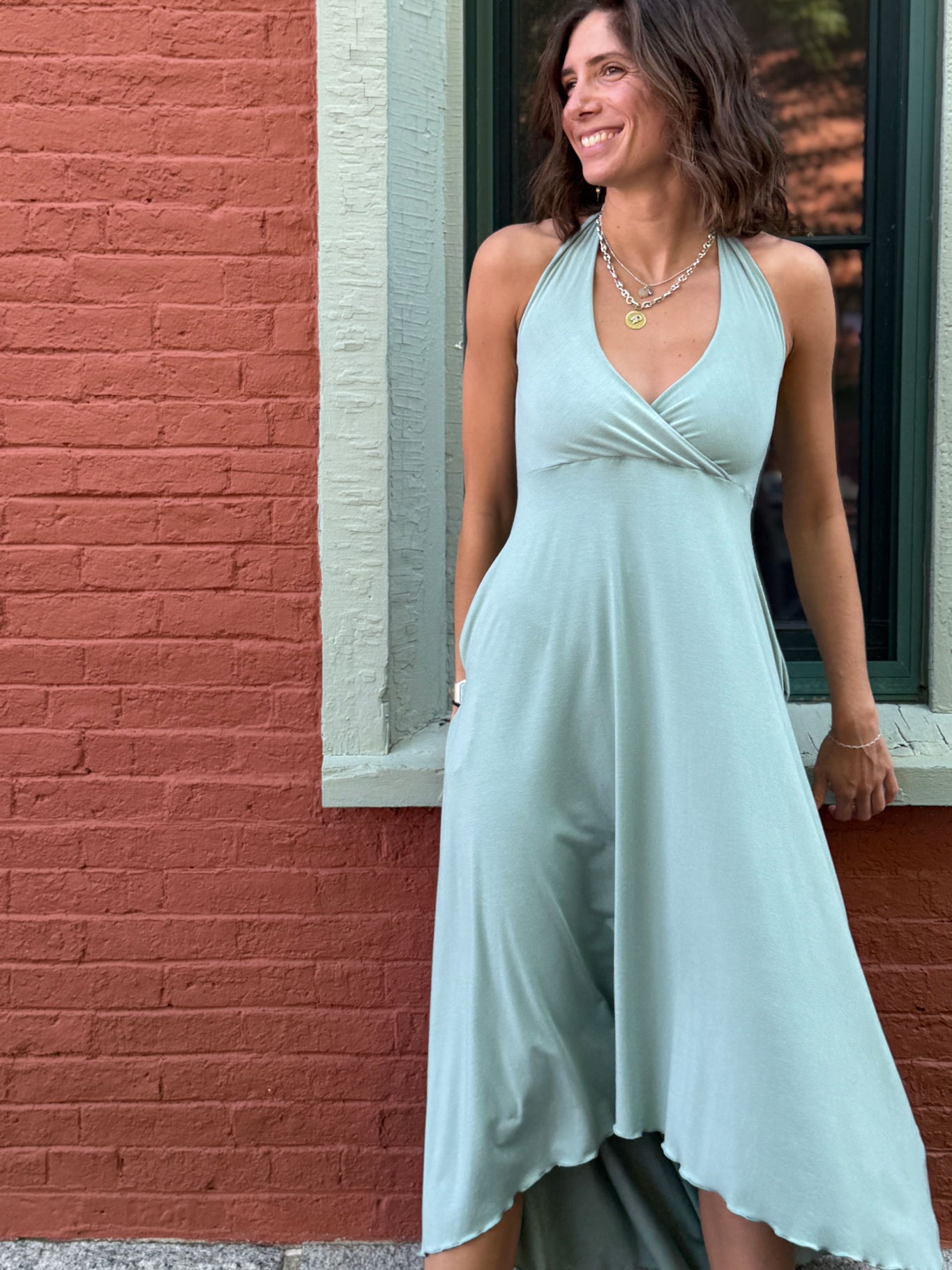 Robe licou à col en V HARMONY