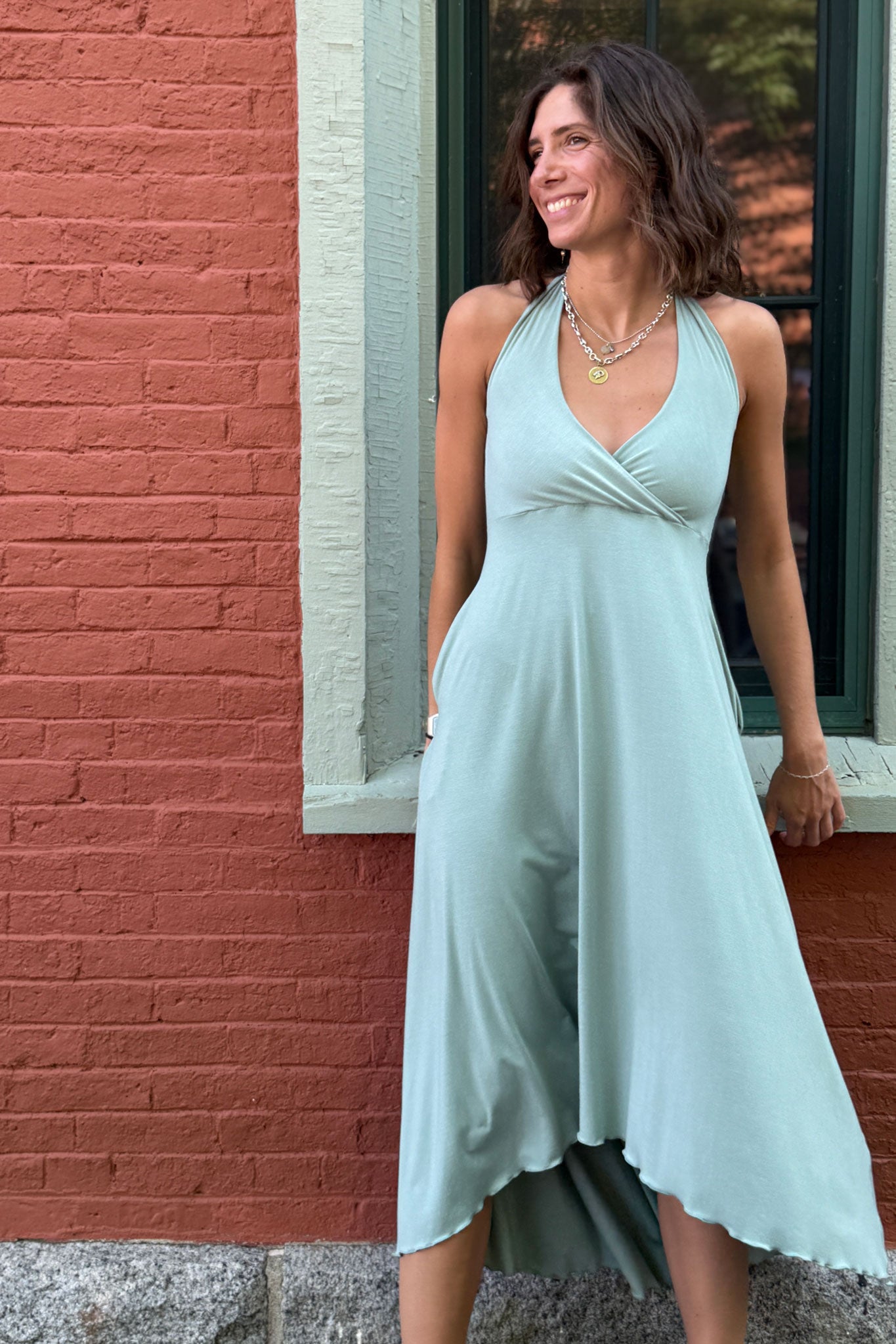Robe licou à col en V HARMONY