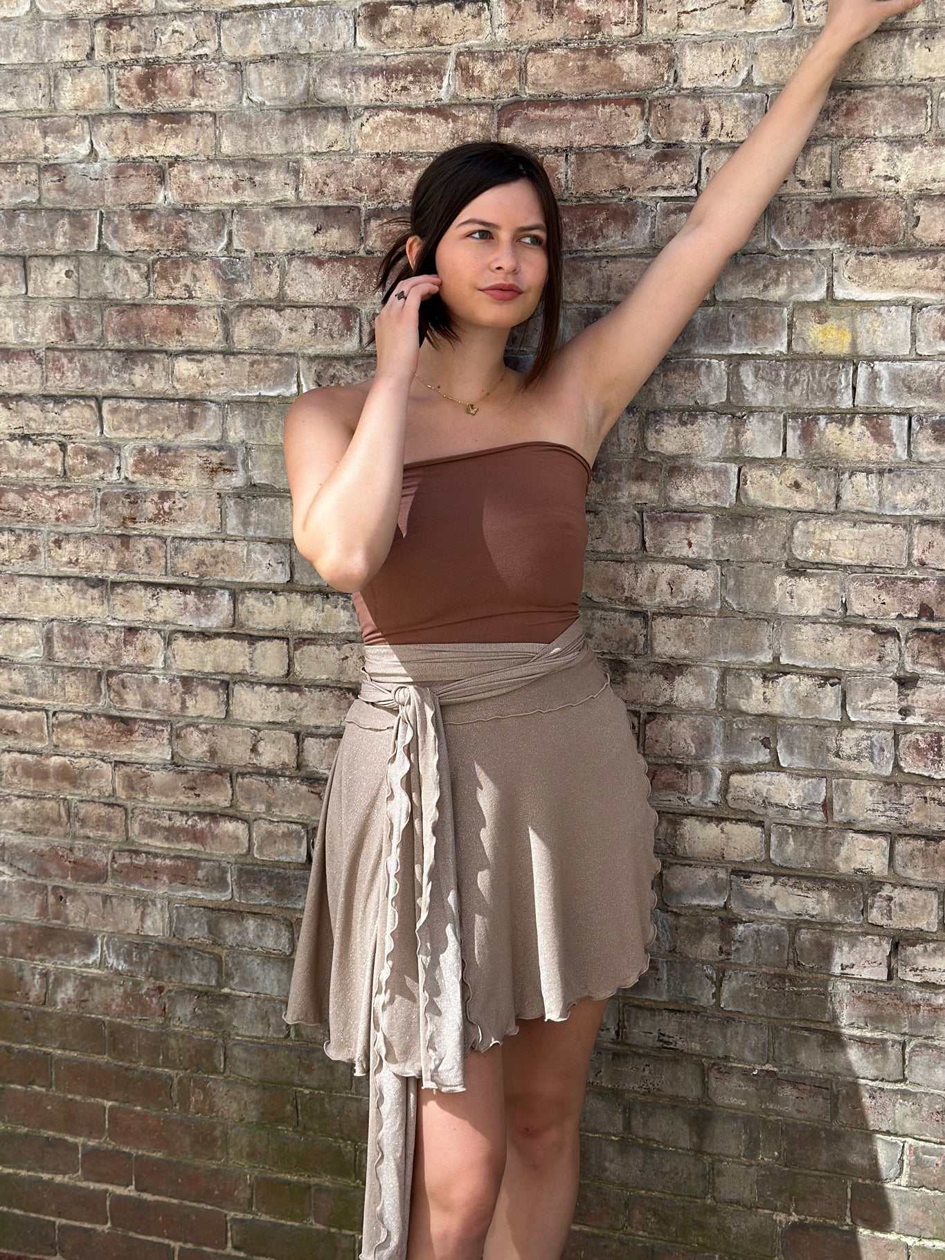 cedar pinup with champagne shimmer girly wrap