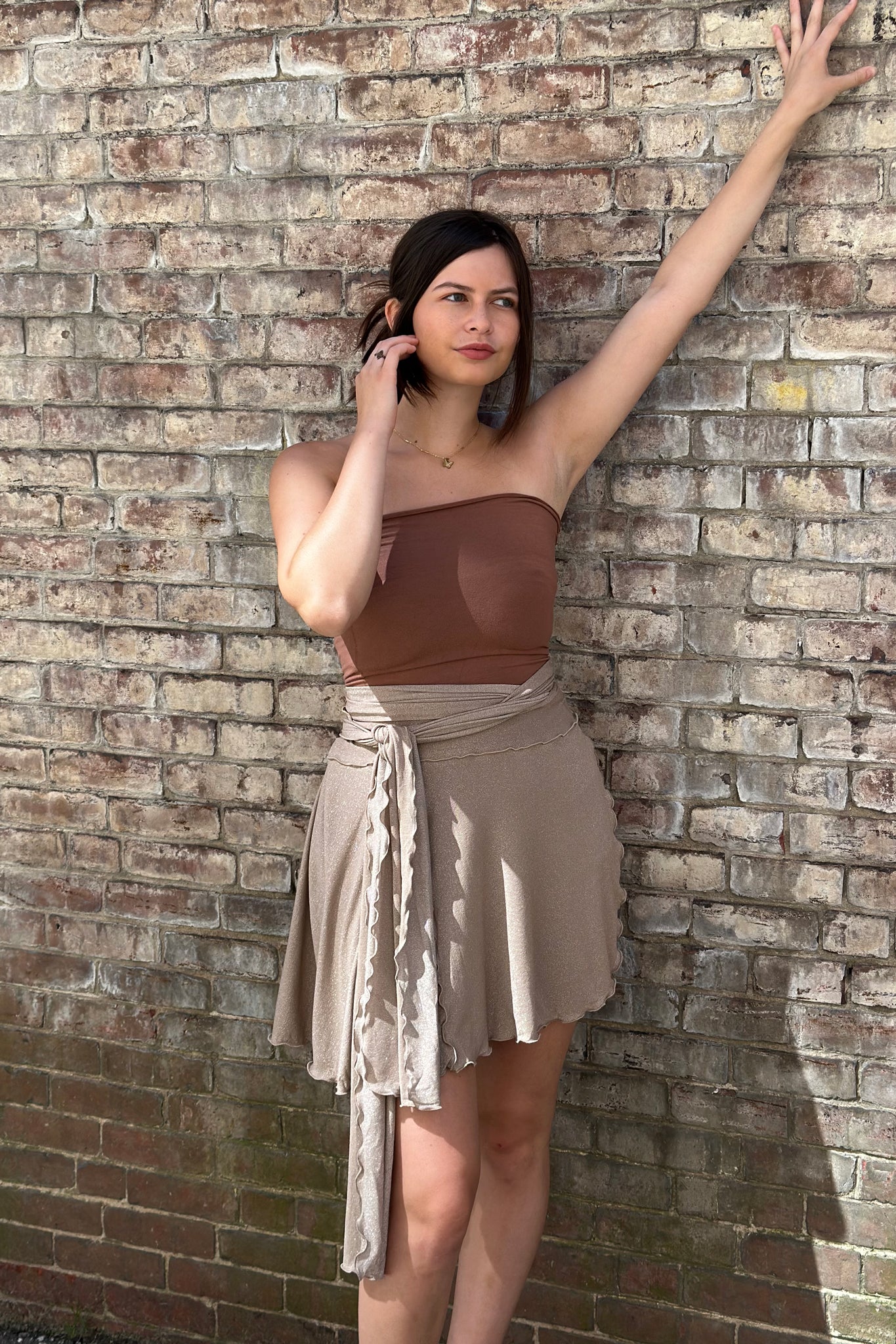 cedar pinup with champagne shimmer girly wrap