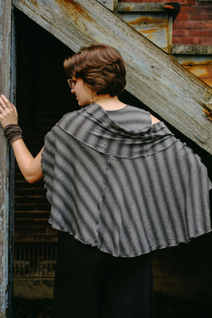 girly wrap + hug in city stripe with the petal pant in lava heather