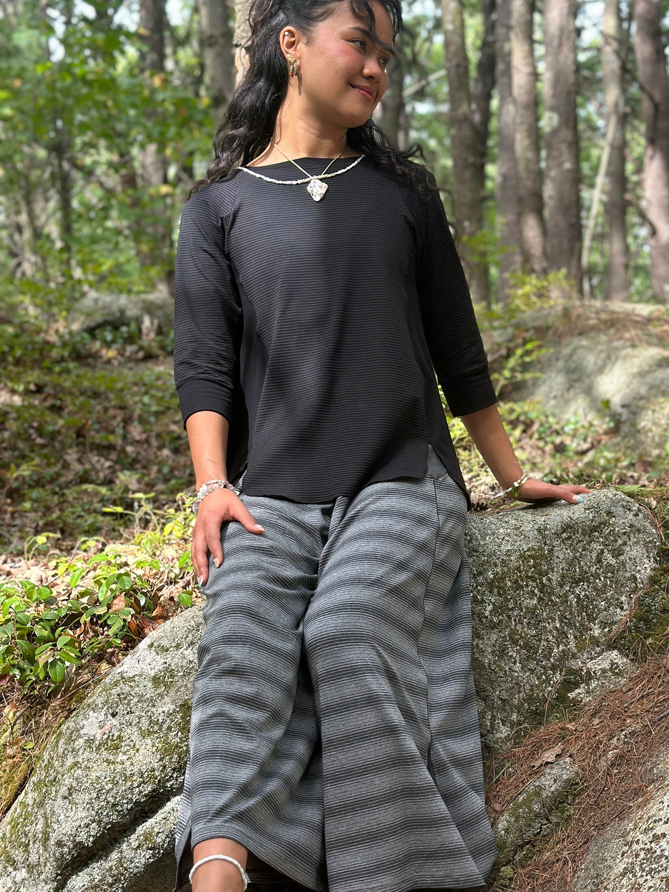 homerun shirt in subtle black and farmer in city stripe