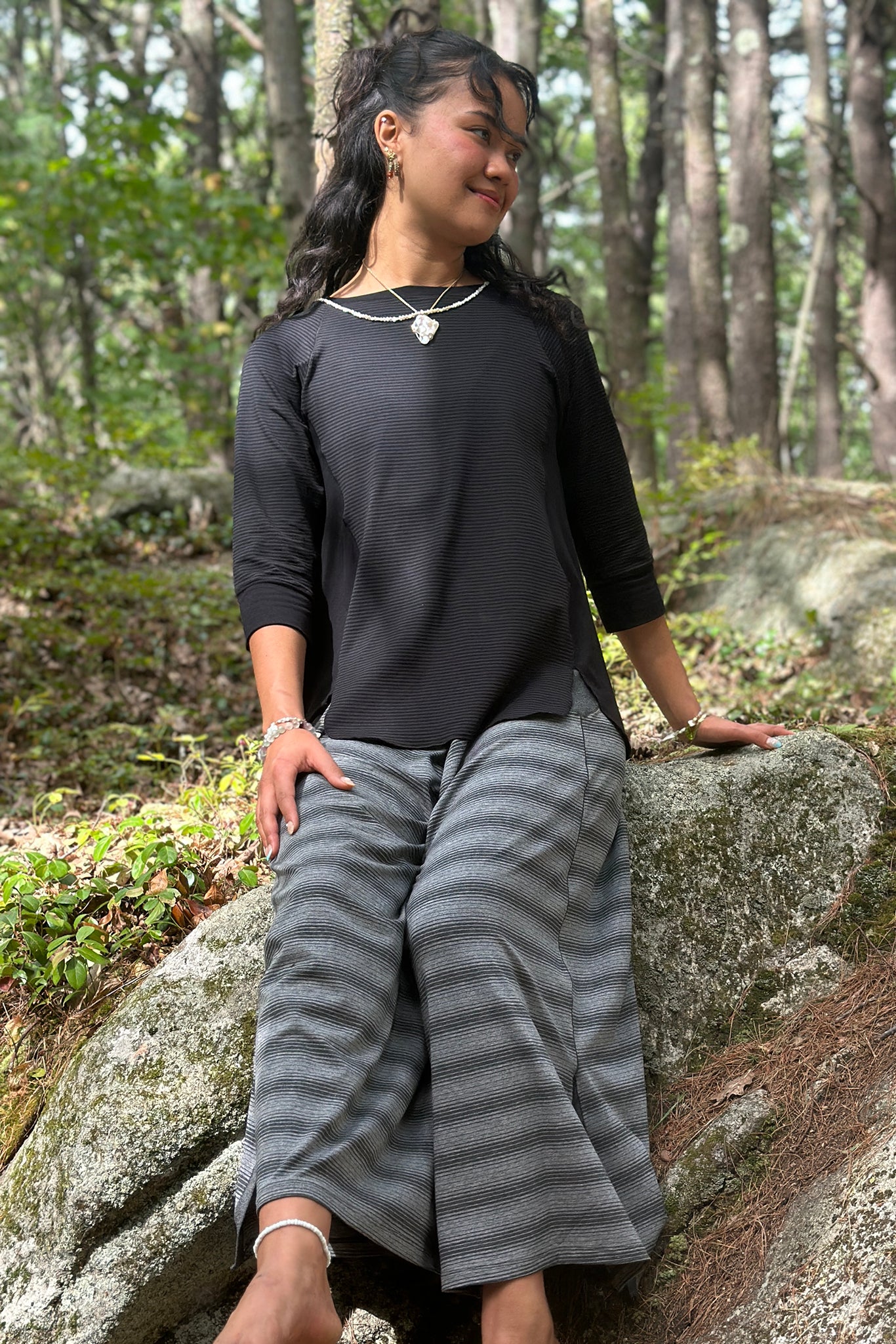 homerun shirt in subtle black and farmer in city stripe