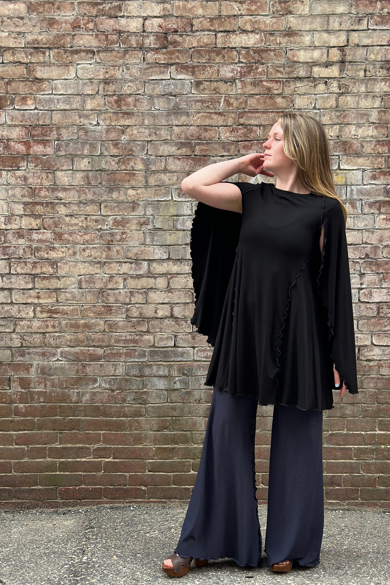 angelrox® dahlin' dress  in black styled with midnight swirlsuit